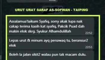 Terapi Urutan Stroke - Taiping - Kampung Batu Teguh