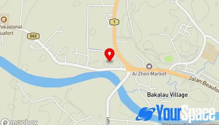 peta Jabatan Air Beaufort Pejabat Korporat di Beaufort