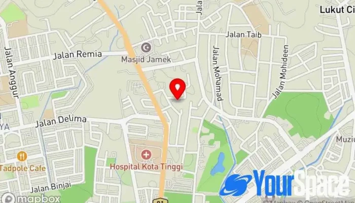 Persatuan Seni Silat Cekak Malaysia Cawangan Johor Darul Takzim Kelas Latihan Kota Tinggi Peta - Kota Tinggi