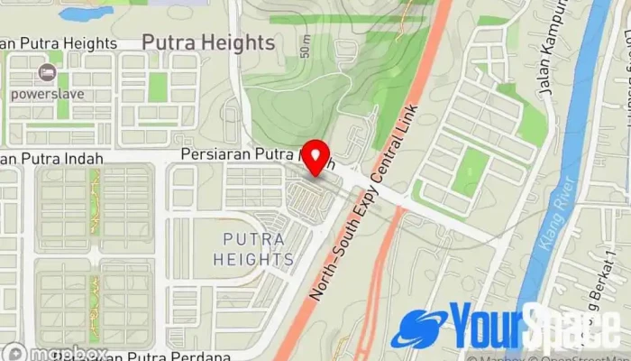 peta Putra Heights Hentian Transit, Stesen Komuter, Perhentian trem di Subang Jaya