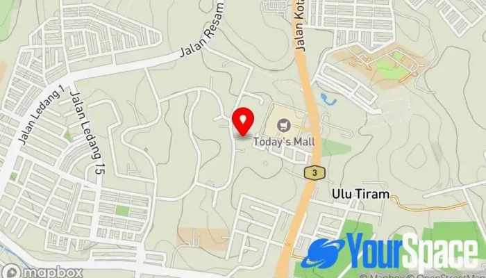peta Rumah Kanak-Kanak Mini Ulu Tiram Pusat Kebajikan Masyarakat, Pejabat Kerajaan Persekutuan di Ulu Tiram